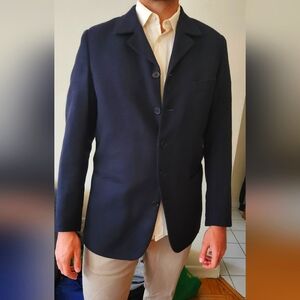 Cardigan Navy Blazer 40R Hopsack Weave